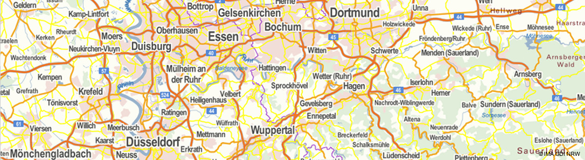 Ausschnitt einer NRW Karte